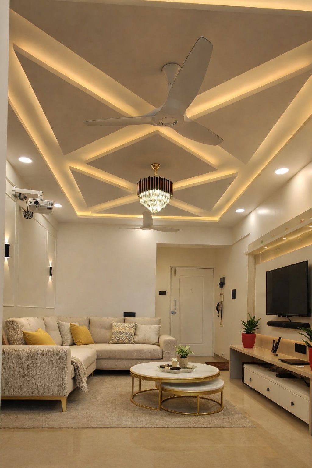 Modern Living Room with Elegant Ceiling Design | Interior Design in ...